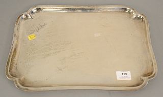 Continental silver shaped tray, marked 830, 16" x 12", 35.1 troy ounces.