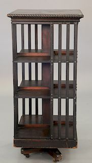 Mahogany Victorian revolving bookcase. ht. 45 in., top: 20 1/2" x 20 1/2"