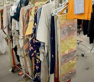 Lot of eight women's silk kimonos.