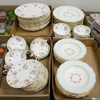 Four box lots to include Minton partial sets, one with dinner plates, buillian cups and saucers, one with dinner plates and bowls ma...