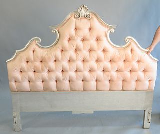 Louis XV style headboard, height 58.5 inches, width 68 inches.