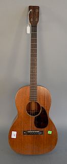 CF Martin tenor guitar, four string, flat top, O hole, solid mahogany in fitted case, model 5-17t (cracked back).