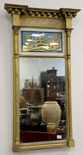 Federal two part mirror, circa 1820, 46" x 19 1/2", being sold for the Litchfield Historical Society.