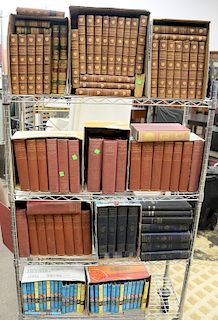 Lot of books to include 27 Walter Scott leather bounds along with 24 vintage Hardy Boys, etc.