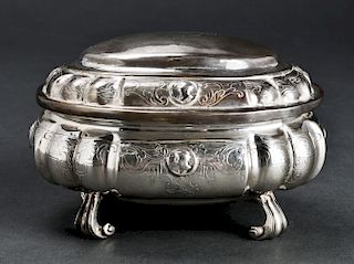 Augsburg Silver Covered Sugar Bowl / Box 18th C.