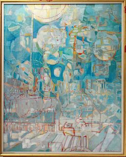Anita Dammin Abstract Geometric Oil on Canvas