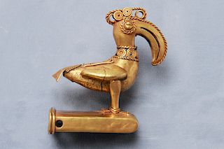 Pre-Columbian Gold Sinu Tumbaga Bird Finial