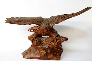 Carved Wood Spread Winged Eagle