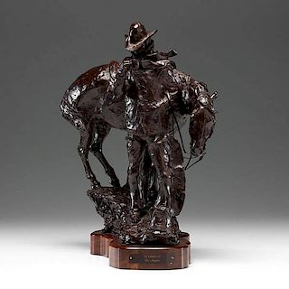 William Moyers (American, 1916-2010), Bronze on Wood Base 