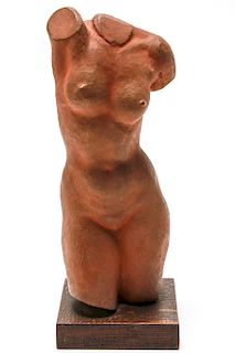 Joan Porter Female Nude Torso Terracotta Sculpture
