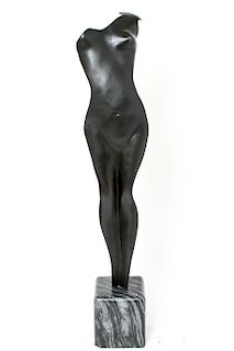 Illegibly Signed Modern Nude Bronze Lg Sculpture