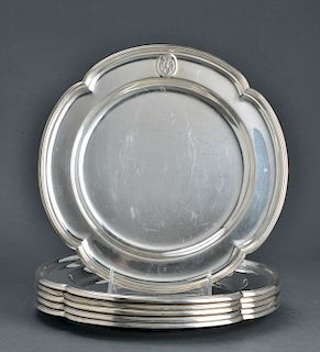 Hawksworth Eyre & Co. Sterling Dinner Plates, 6