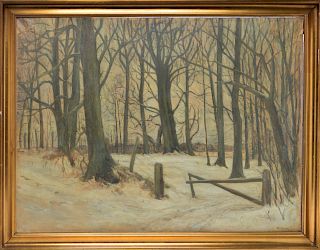 Otto Nielsen "Winter Landscape" Oil on Canvas