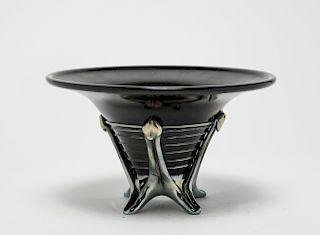 John Cook Studio Art Glass Footed Vase