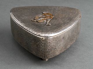 Japanese Meiji Silver-Plate & Mixed Metals Box