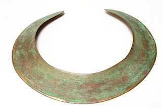 Patinated Brass Cuff Necklace