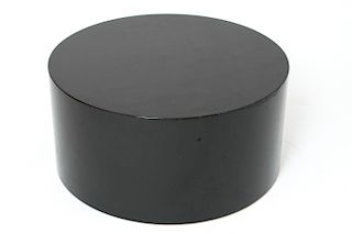 Intrex Modern Black Enameled Wood Round Low Table