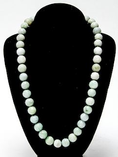 Carved Jade Beaded Necklace