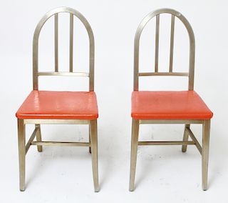 General Fireproofing Co. Navy Aluminum Chairs, Pr