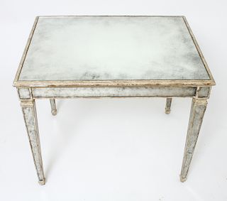 Hollywood Regency Mirrored Low / Side Table