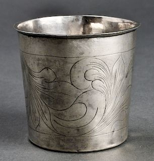 Danish Sterling Silver Beaker, Copenhagen, 17th C.