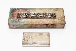 Frank Lloyd Wright Fnd. Card Case & Metal Box