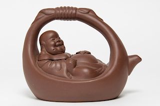 Chinese Yixing Pottery Teapot, Laughing Buddha