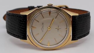 JEWELRY. Men's Le Coultre 14 Gold Wrist Watch.