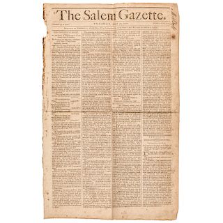 Lot of Three Items, Old Continental Money + Lottery Salem Gazette Related