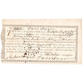 1786 Fiscal Document Paying NJ Revolutionary War Debt - Only 2 to 3 Known!