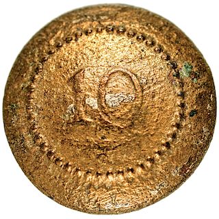 c 1780 Revolutionary War Era Historic British 10th Regiment of Foot Brass Button