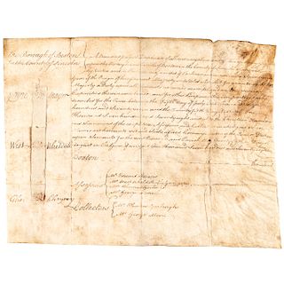 1778 Revolutionary War Vellum Tax Collection Document and Duty upon all Servants