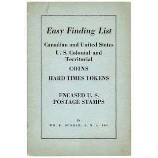 Dunham's Catalog of Colonial + US Coins, Tokens, Encased U.S. Postage Stamps