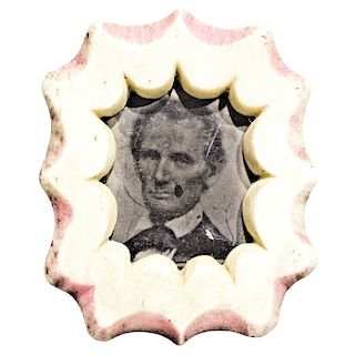 1860 Presidential Campaign Abraham Lincoln Tintype Photograph Pinback Badge