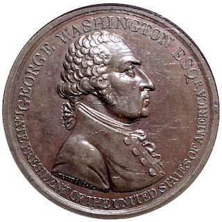 1799 George Washington Westwood Medal. First Rev. Bronze. Baker-80A NGC MS-63 BN