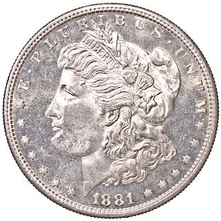 1881-S Morgan Silver Dollar Brilliant Uncirculated Semi P/L