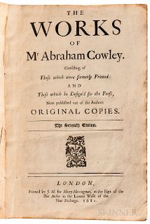 Cowley, Abraham (1618-1667) The Works.