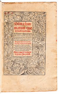 Mazzolini da Prierio, Silvestro (1457-1527) Summa Summarum, quae Sylvestrina Dicitur.