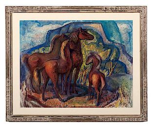Lloyd Moylan (American, 1893-1963) Watercolor on Paper 