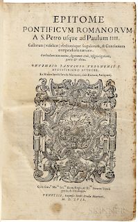 Panvinio, Onofrio (1529-1568) Epitome Pontificum Romanorum a S. Petro usque ad Paulum IIII.