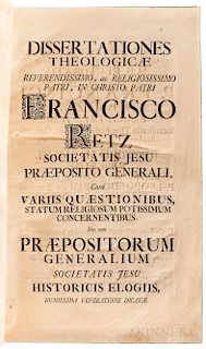 Retz, Franz (1673-1750), Leopold Grim (1688-1759), and Joseph Wentzl (1676-1755) Dissertationes Theologicae.