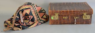 Lot of Kenneth Lane clothing to include an alligator suitcase (ht. 15", wd. 21", dp. 8"), carpet bag, rack of men's clothing, Revill...