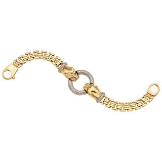 A 14K yellow and white gold bracelet.