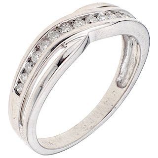 A diamond 10K white gold ring.