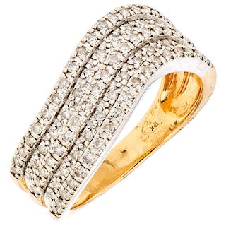 A diamond 18K yellow and white gold ring.