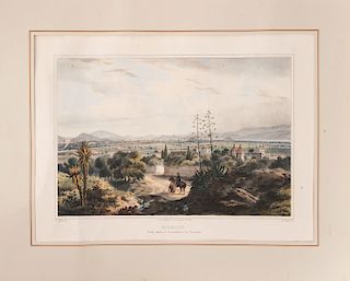 Nebel, Carl. México Visto desde el Arzobispado de Tacubaya/ Monte Virgen / Las Tortilleras. Paris, 1836. Litografias coloreadas. Pzs: 3