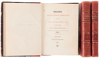 Beristain y Souza, José Mariano. Biblioteca Hispano Americana Setentrional. Amecameca, 1883. Piezas: 3.