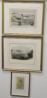 Group of twelve lithographs and prints to include "San Francisco, California," lithograph "Desert Rock Lighthouse," "Golden Gate" Pa...