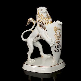 LARGE ROYAL DOULTON ADVERTISING FIGURE, LION WITH SHIELD