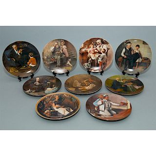 KNOWLES SET OF 9 NORMAN ROCKWELL COLLECTOR PLATES